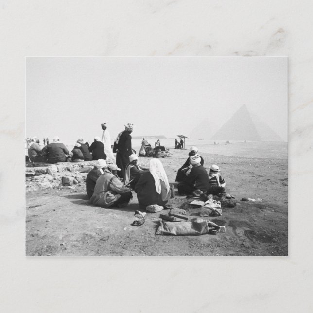 Cairo Egypt, Camel Jockeys Giza Pyramids (NR) 2 Postcard (Front)
