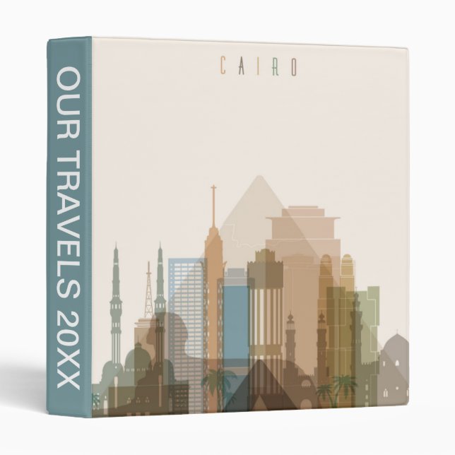 Cairo, Egypt | City Skyline 3 Ring Binder (Front/Spine)