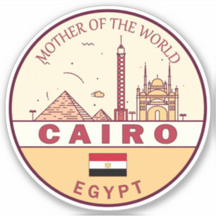 Cairo Egypt City Skyline Emblem Sticker