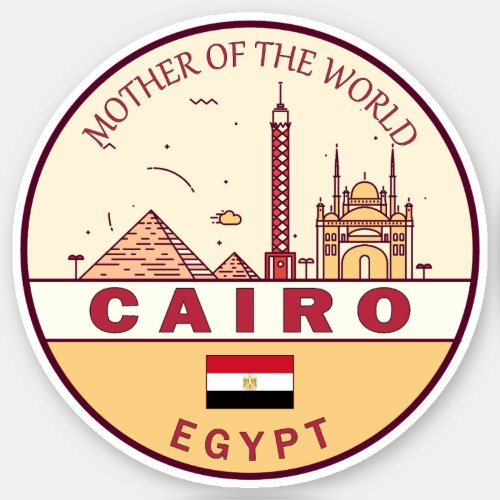 Cairo Egypt City Skyline Emblem Sticker