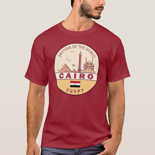 Cairo Egypt City Skyline Emblem T-Shirt (Front)