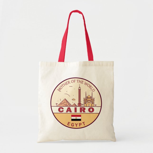Cairo Egypt City Skyline Emblem Tote Bag (Front)
