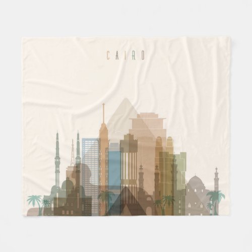 Cairo Egypt  City Skyline Fleece Blanket