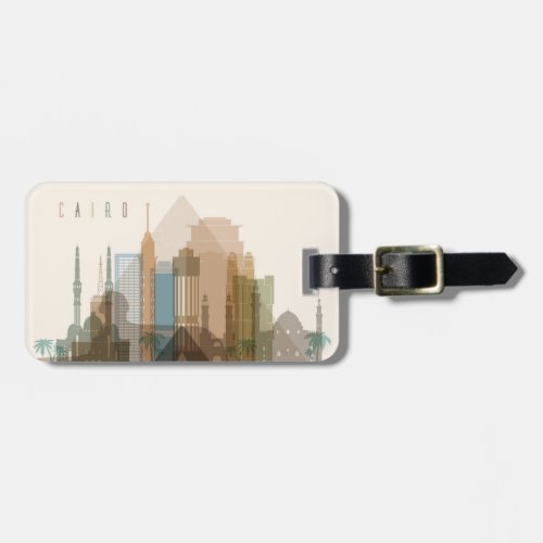 Cairo Egypt  City Skyline Luggage Tag