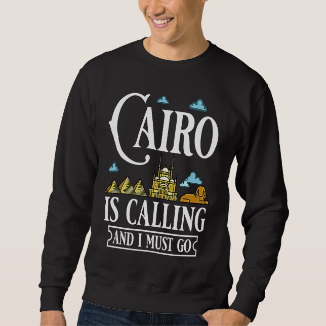 Cairo Egypt City Skyline Map Travel Sweatshirt (Front)
