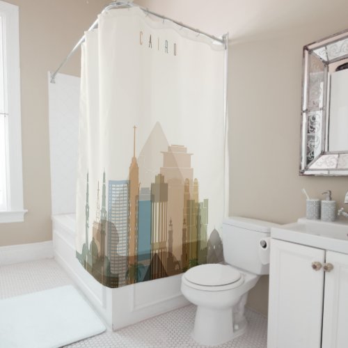 Cairo Egypt  City Skyline Shower Curtain