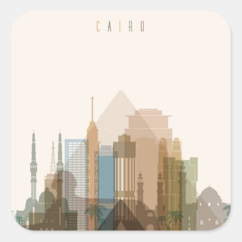 Cairo Egypt  City Skyline Square Sticker