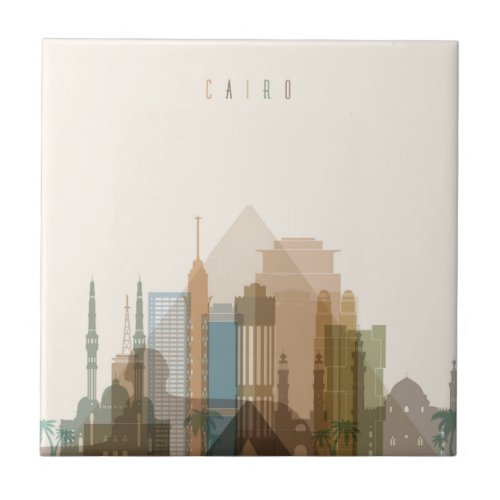 Cairo Egypt  City Skyline Tile