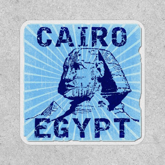 Cairo Egypt Giza Sphinx Retro Travel Patch (Front)