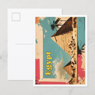 Cairo Egypt Pop Art Travel Illustration Postcard