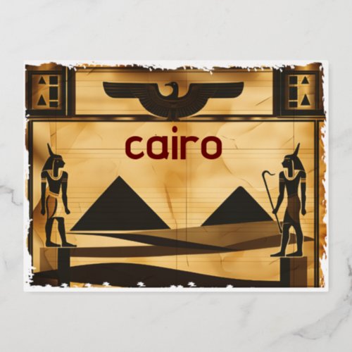 Cairo Egypt PostcardHere is Cairo Foil Holiday Postcard
