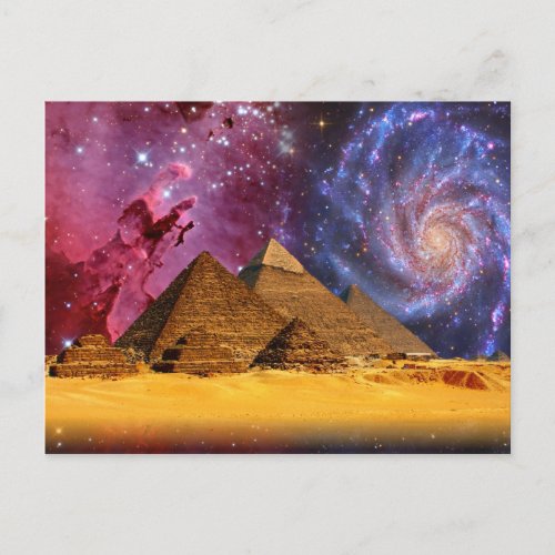 Cairo Egypt Pyramids Galaxy Postcard