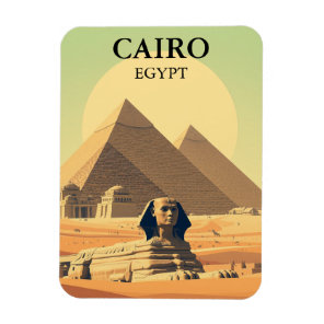 Cairo Egypt Pyramids & Sphinx Travel Vintage Magnet