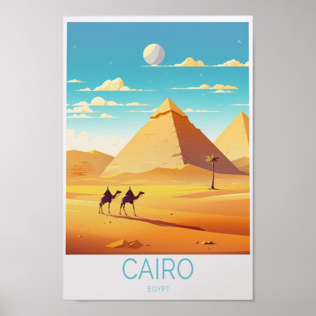 Cairo Egypt Pyramids Travel Poster (Front)