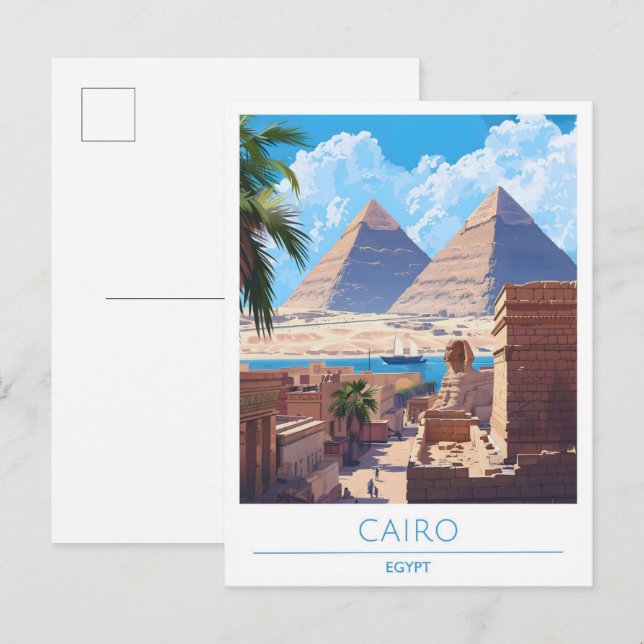 Cairo Egypt Vintage Travel  Postcard (Front/Back)