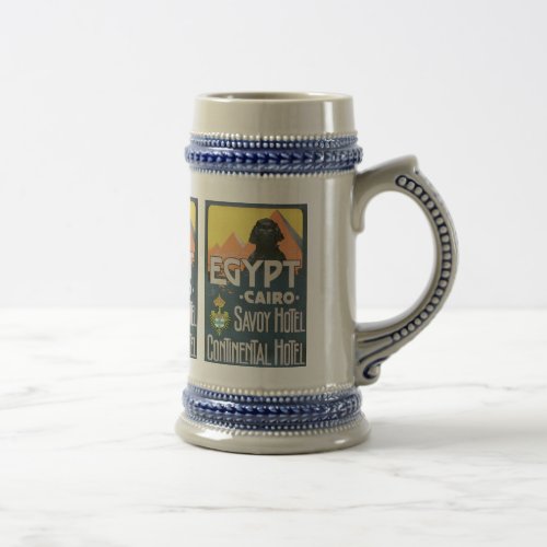 Cairo Egypt _ Vintage travel poster art Beer Stein
