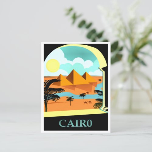 Cairo Egypt vintage travel poster Postcard