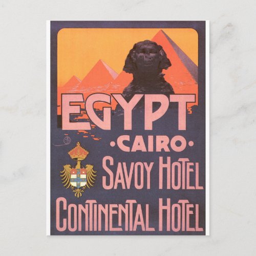 Cairo Egypt Vintage Travel Poster Postcard