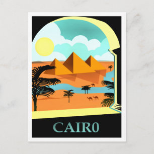Cairo, Egypt vintage travel poster Postcard
