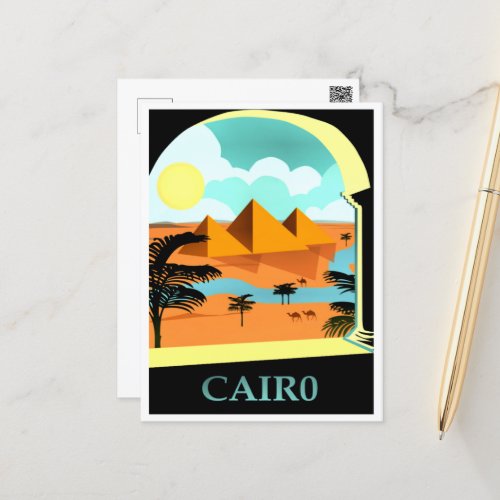 Cairo Egypt vintage travel poster Postcard