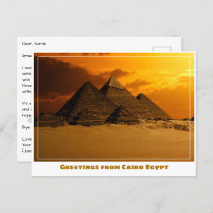 Cairo Egypt with Pyramids Postcard