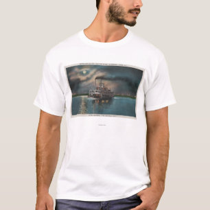Cairo, IL - Night View of Steamer on Miss. River T-Shirt