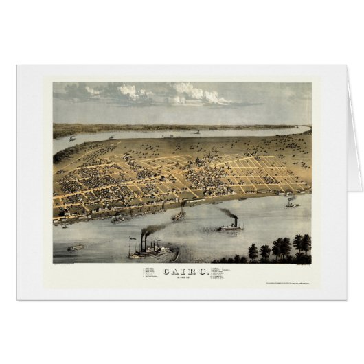 Cairo, IL Panoramic Map - 1867 Cards (Front Horizontal)