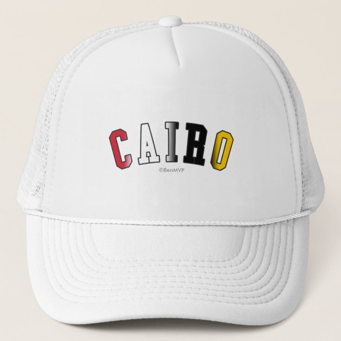 Cairo in Egypt National Flag Colors Mesh Hat