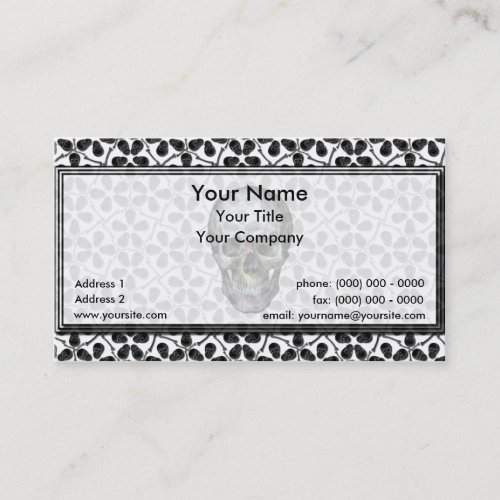 Cairo Lg Black Skulls Business Card
