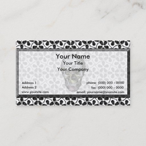 Customizable Cairo Lg Black Skulls Business Card
