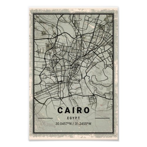 Cairo map print poster canvas  Egypt