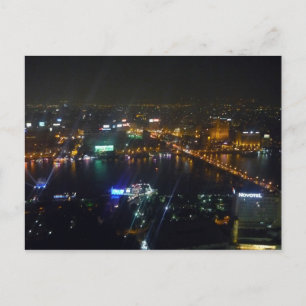 cairo river nile night postcard