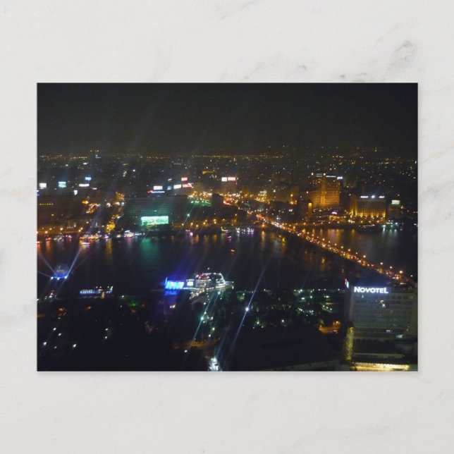 cairo river nile night postcard (Front)