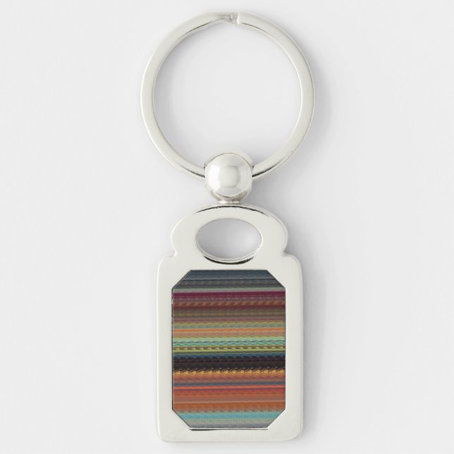 Cairo Striped Metal Keychain (Front)