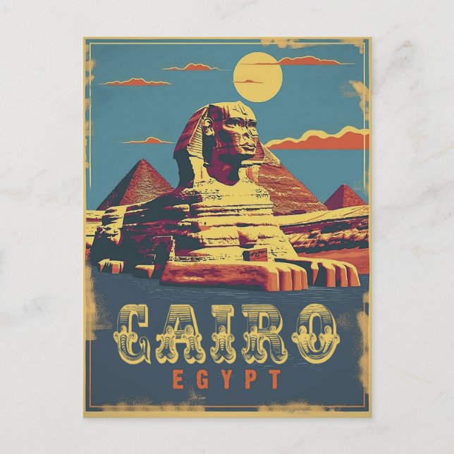 Cairo: Vintage Sphinx Postcard (Front)
