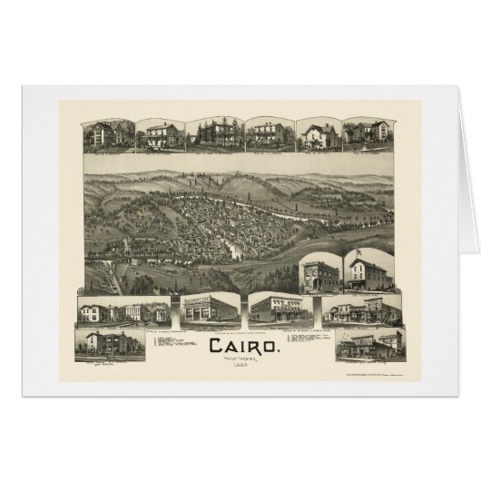Cairo, WV Panoramic Map - 1899 Cards (Front Horizontal)