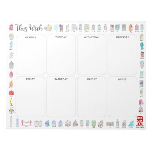 CAIS 2nd Grade Weekly Planner _ Class of 2030 Notepad