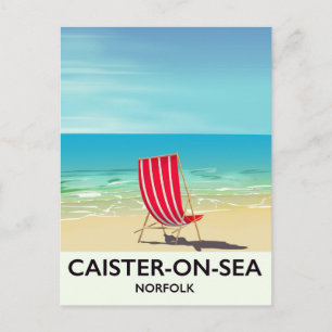 Caister-on-Sea Seaside travel poster Postcard