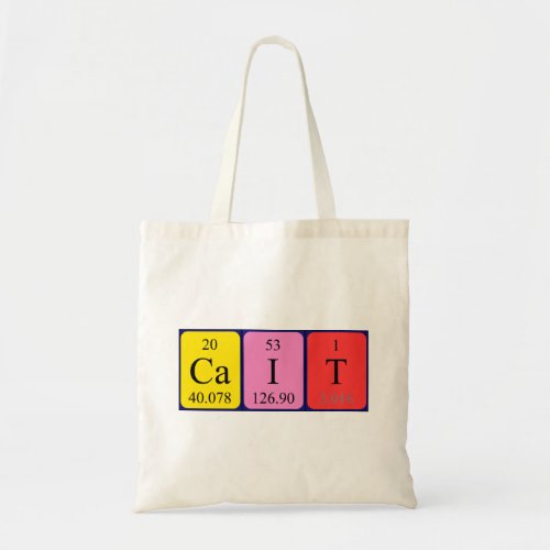 Cait periodic table name tote bag