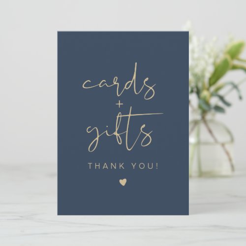 CAITLIN Elegant Navy and Gold Cards  Gifts Sign