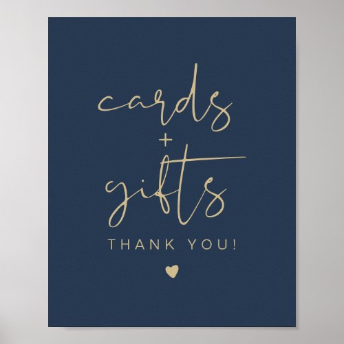 CAITLIN Elegant Navy and Gold Cards  Gifts Sign
