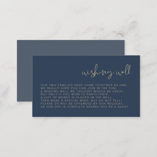 CAITLIN Modern Navy and Gold Wishing Well Card