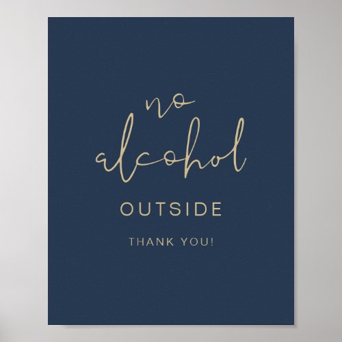 CAITLIN Modern Navy Blue No Alcohol Outside  Poster