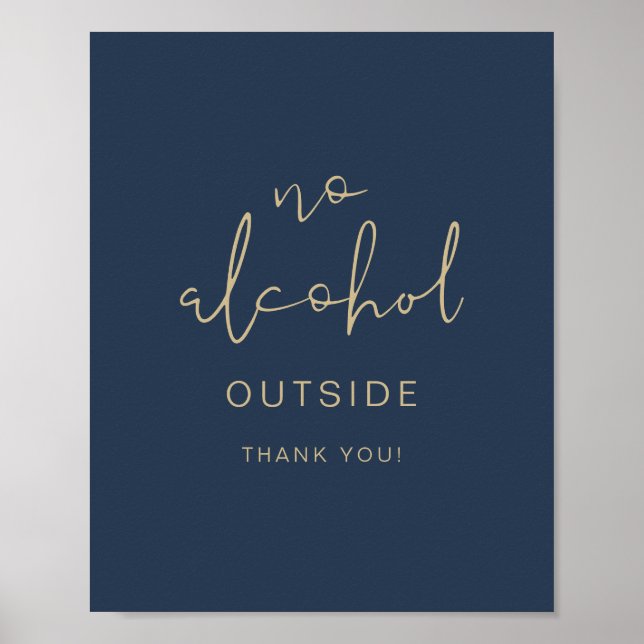 CAITLIN Modern Navy Blue No Alcohol Outside  Poster (Front)