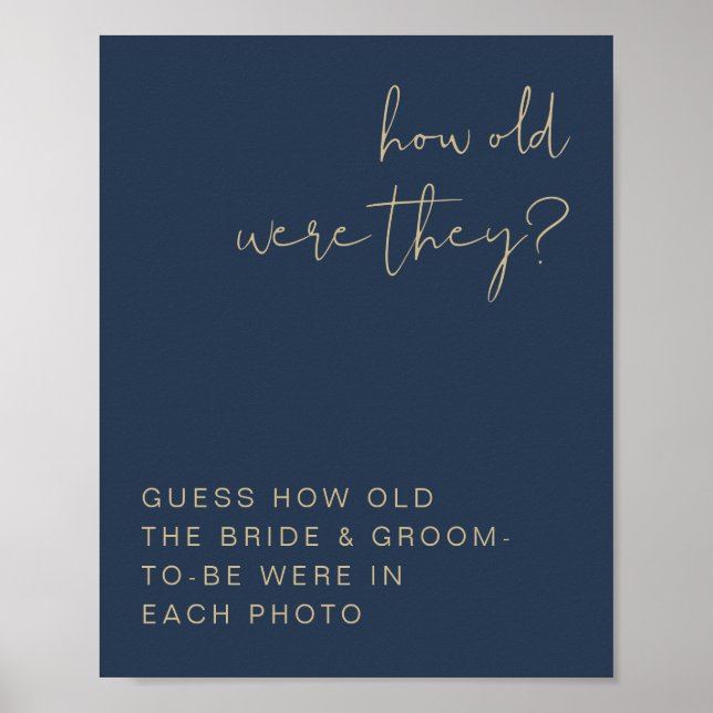 CAITLIN Navy and Gold How Old Were They Sign (Front)