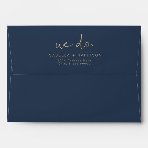 CAITLIN Navy and Gold Modern Minimalist Wedding Envelope