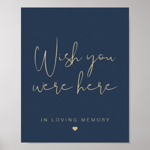 CAITLIN Navy and Gold Modern Wish You Were Sign