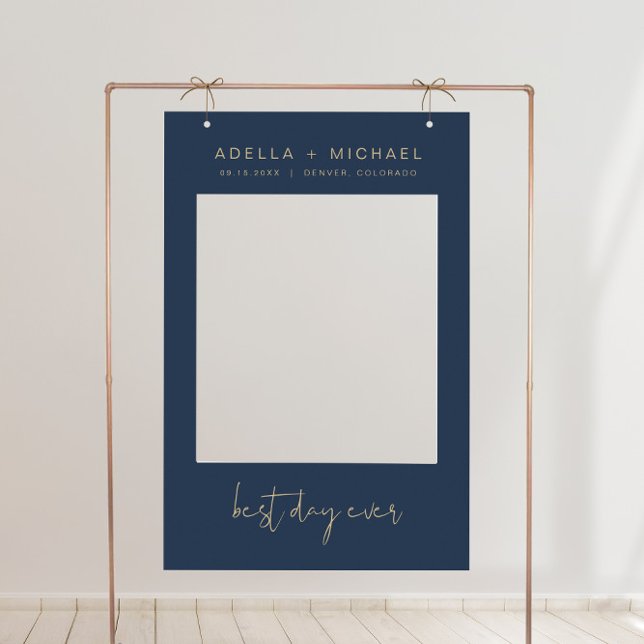 CAITLIN Navy Best Day Ever Wedding Photo Frame  Foam Board (Creator Uploaded)