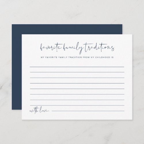 CAITLIN Navy Blue Family Traditions Baby Game Enclosure Card