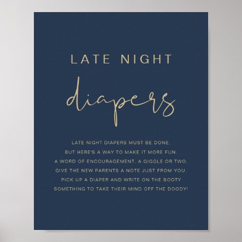 CAITLIN Navy Blue Late Night Diapers Game Poster